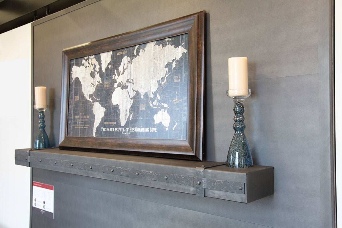 Standard Sizes Non-Combustible Steel Mantel Shelves - 12 Finishes Available - ExceptionalFire