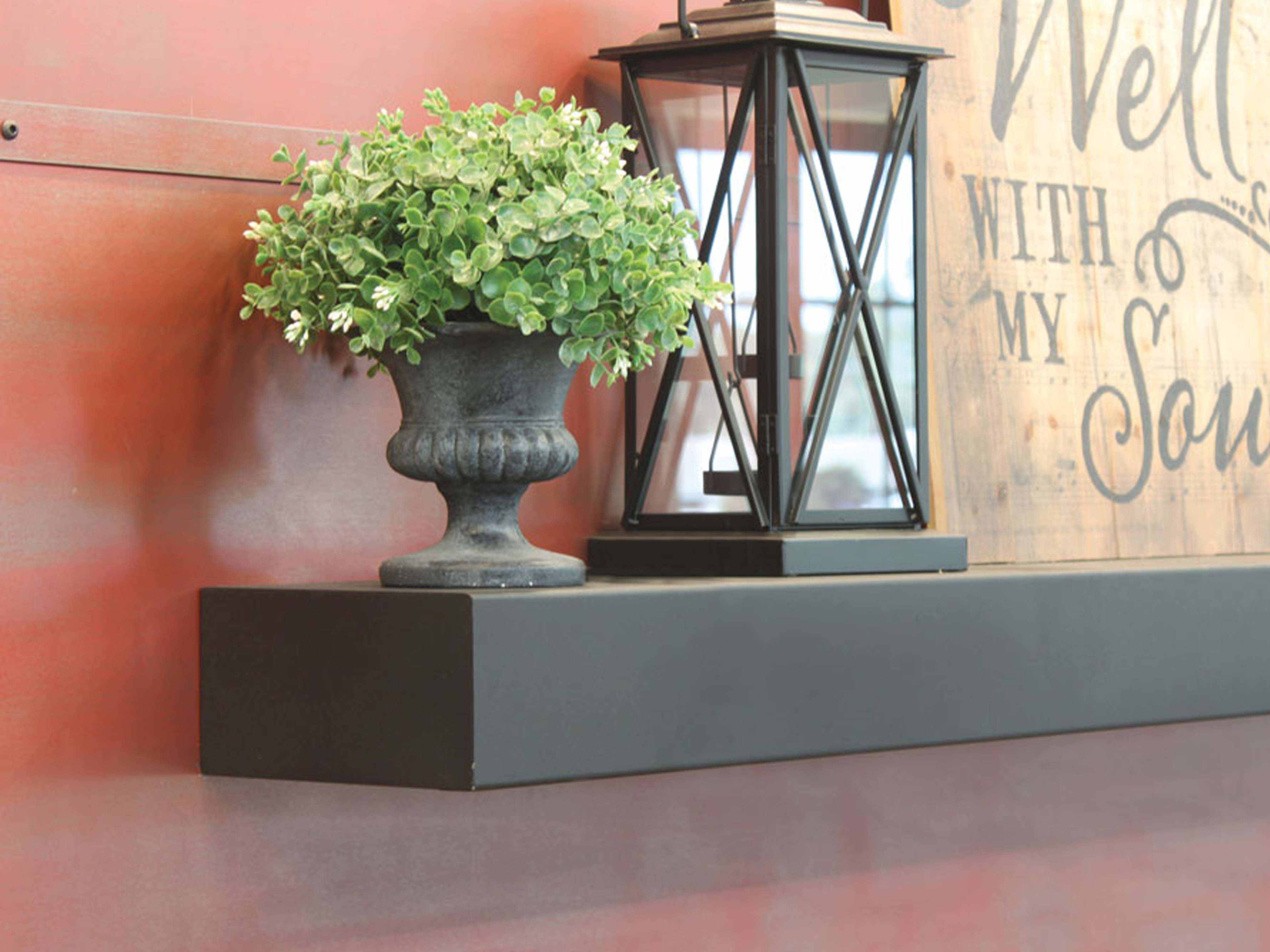 Standard Sizes Non-Combustible Steel Mantel Shelves - 12 Finishes Available - ExceptionalFire