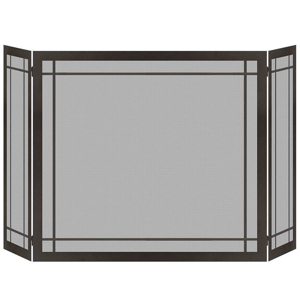 Steel custom folding screen with 3/16" thick solid steel frame and heavy gauge flat wire mesh, made in USA by Design Specialties.