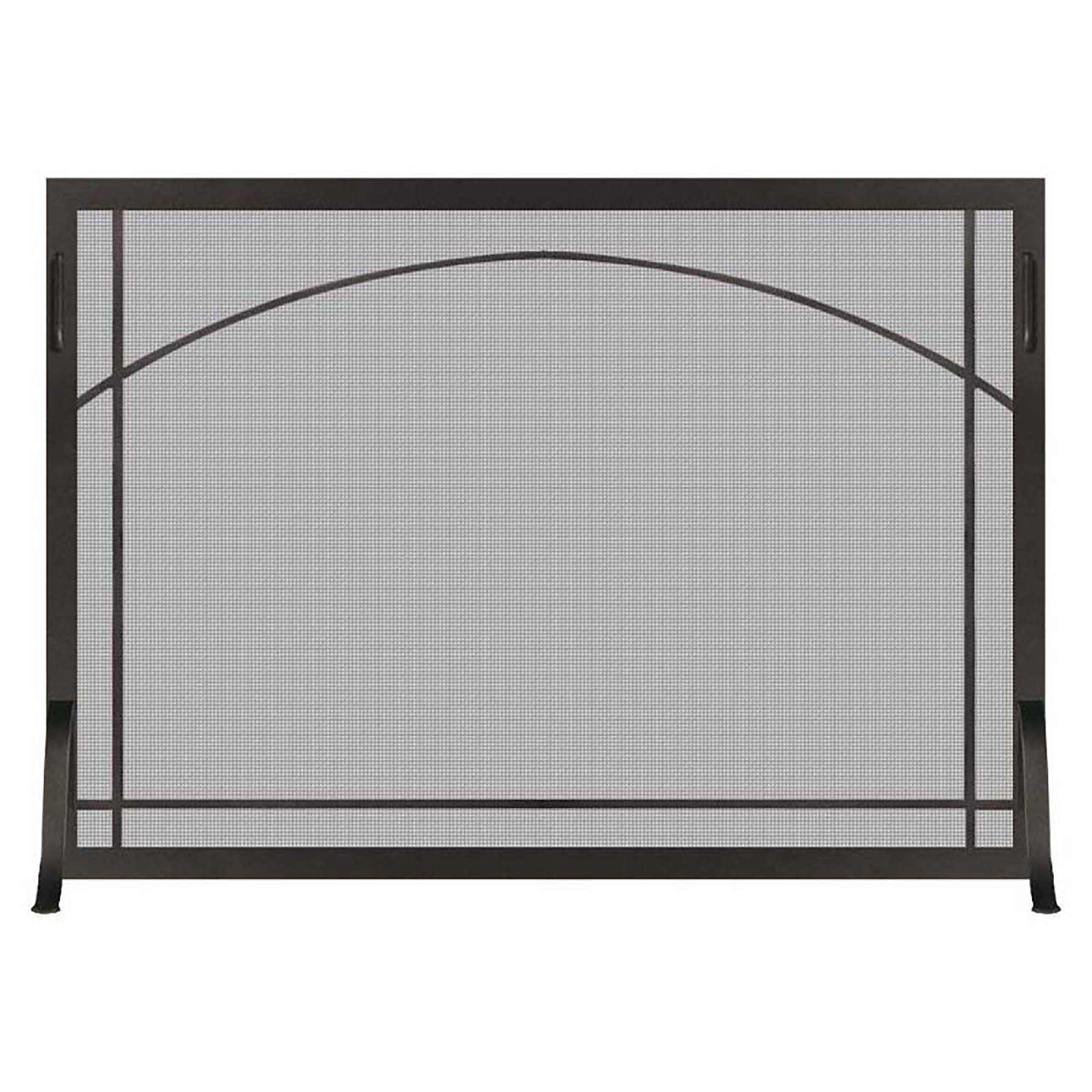 Steel Custom Single Panel Fireplace Screen - Carolina Sunrise Window Pane - ExceptionalFire