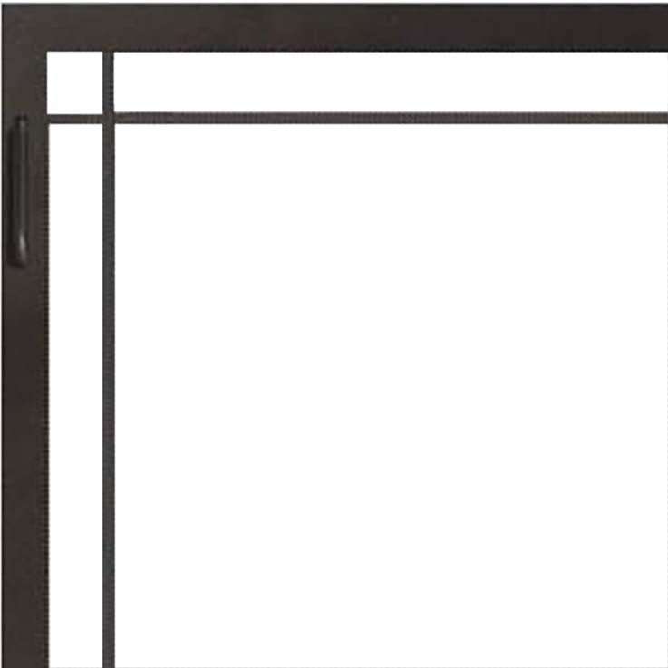 Steel Custom Single Panel Fireplace Screen - Carolina Window Pane - ExceptionalFire