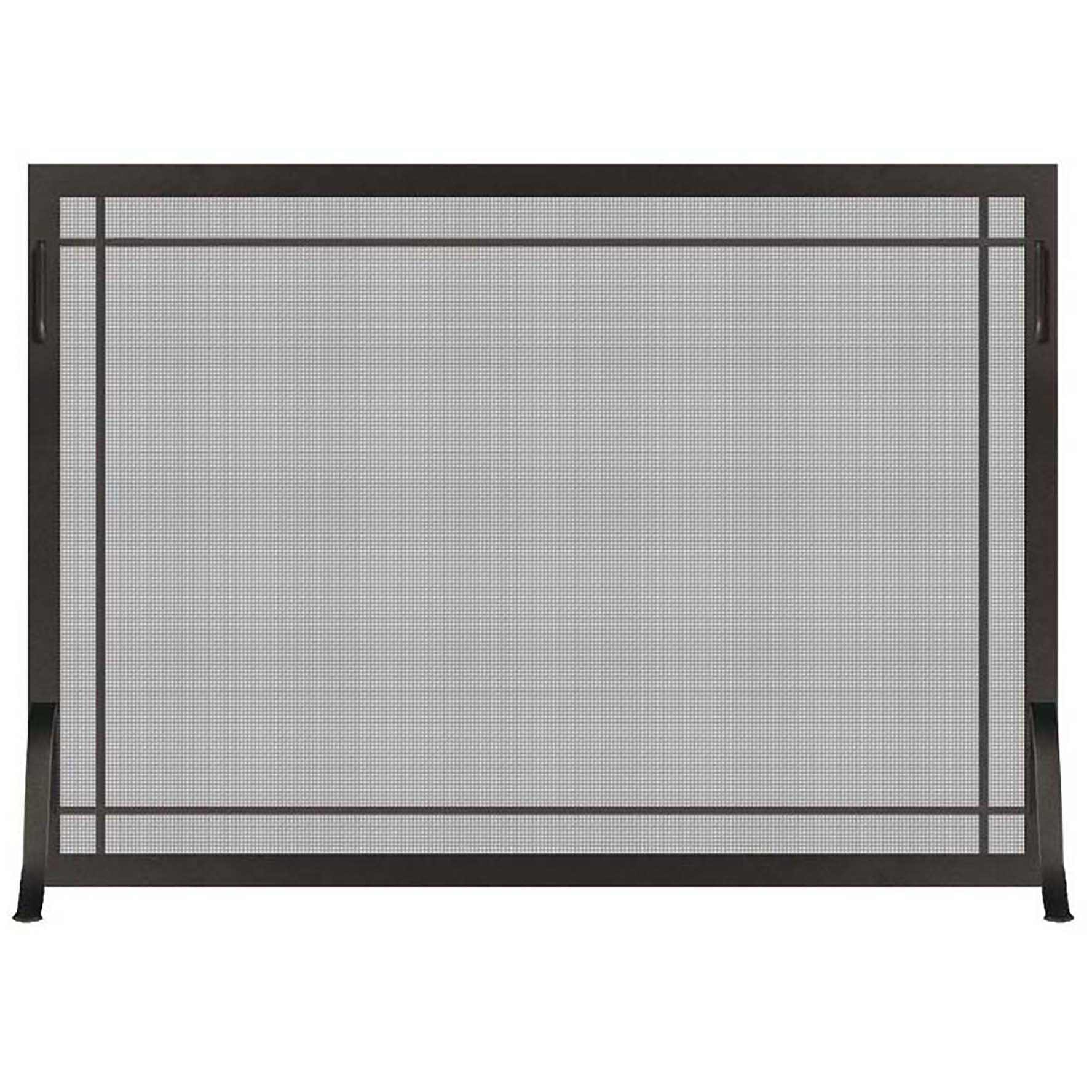 Steel Custom Single Panel Fireplace Screen - Carolina Window Pane - ExceptionalFire