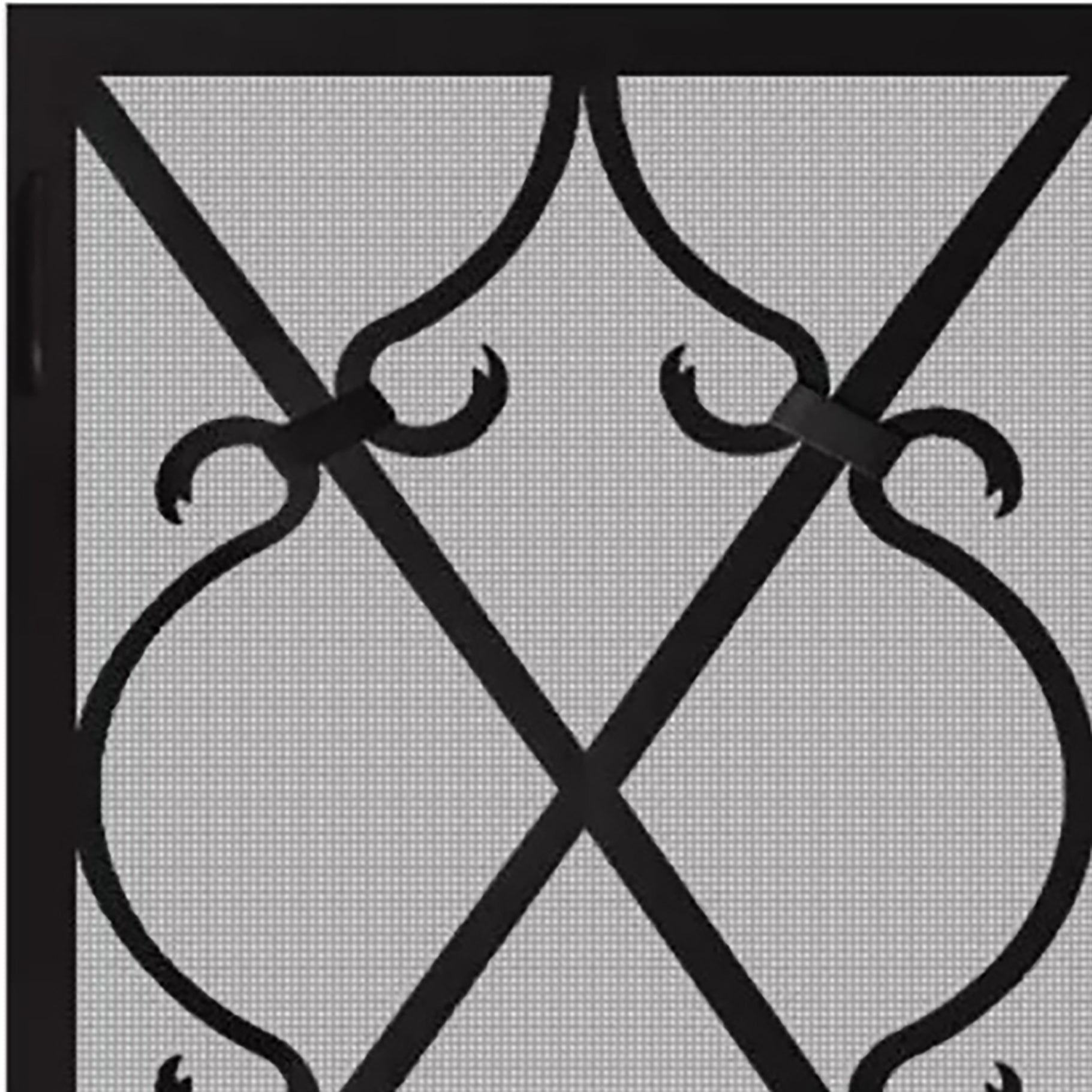 Steel Fireplace Screen Custom Made 21 Finishes Single Panel - Banded Scroll - ExceptionalFire