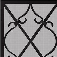 Steel Fireplace Screen Custom Made 21 Finishes Single Panel - Banded Scroll - ExceptionalFire