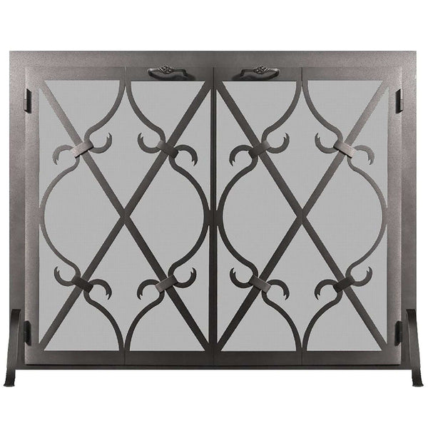 Custom steel free standing screen with doors, heavy gauge wire mesh, 1 1/4” solid steel frame, made in USA