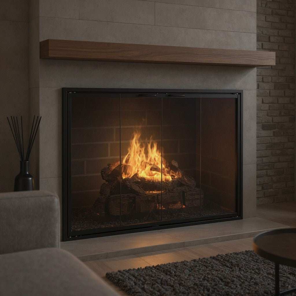 Stiletto Fireplace Doors – Modern, elegant masonry and prefab glass doors with easy installation, durable quality, and stylish design for any fireplace.