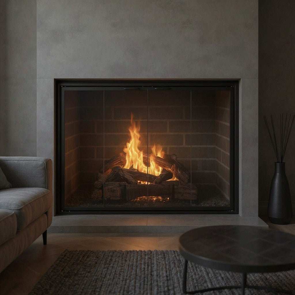 Stiletto Fireplace Doors – Modern, elegant masonry and prefab glass doors with easy installation, durable quality, and stylish design for any fireplace.