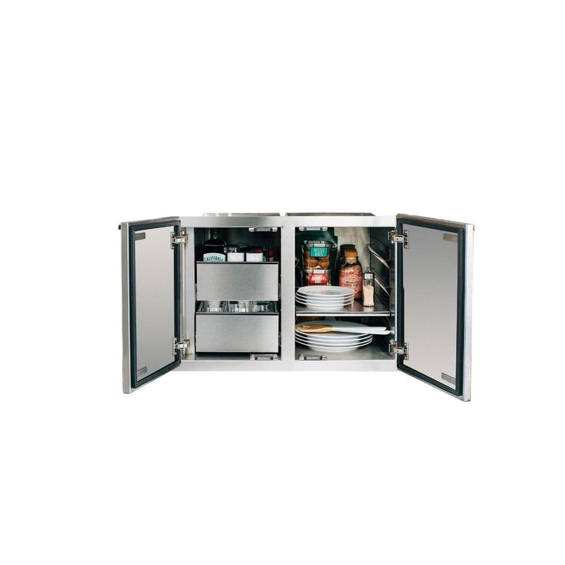 Summerset 36-Inch Stainless Steel 2-Drawer Dry Storage Pantry & Enclosed Cabinet Combo