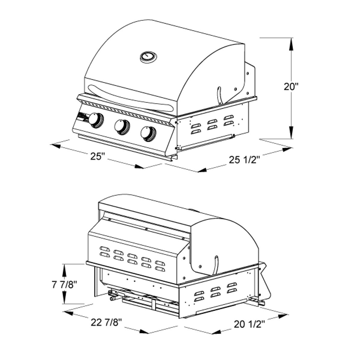 Summerset Sizzler Built-In Gas Grill - 26" - ExceptionalFire