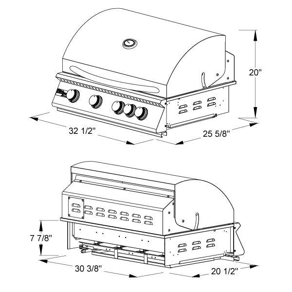Summerset Sizzler Built-In Gas Grill - 32" - ExceptionalFire
