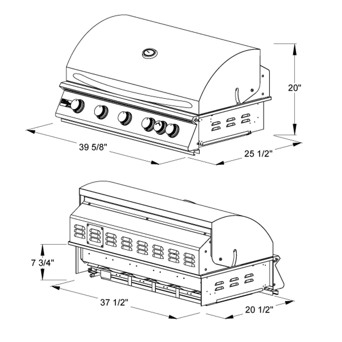Summerset Sizzler Built-In Gas Grill - 40"