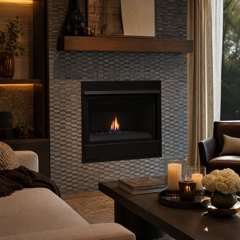 Superior DRC2000 Compact 33" Direct Vent Linear Gas Fireplace — lifestyle