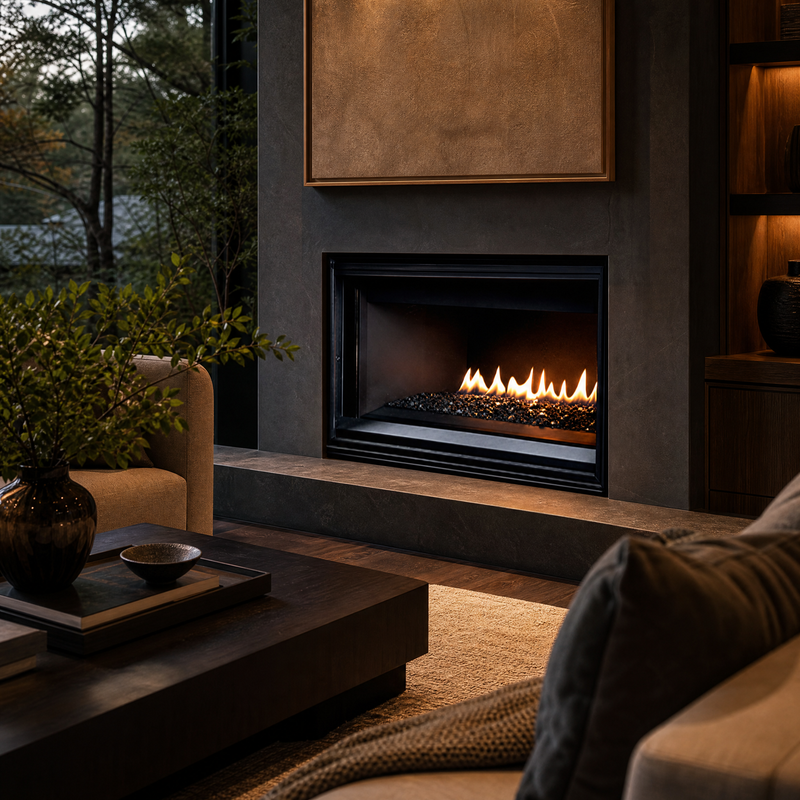 Superior DRL2000 55" Linear Direct Vent Gas Fireplace - Model DRL2055 — lifestyle