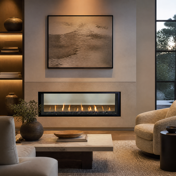 Superior DRL4000 72" See-Through Linear Direct Vent Gas Fireplace - Model DRL4072-ST — lifestyle