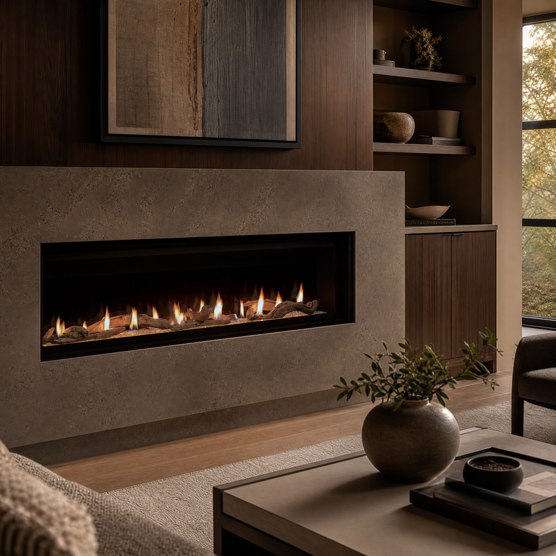 Superior DRL6000 84" Direct Vent Linear Gas Fireplace - Model DRL6084 — lifestyle