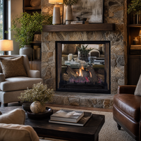Superior DRT63ST 40" See-Through Power-Vent Direct Vent Gas Fireplace - Model DRT63ST-B-PV — lifestyle