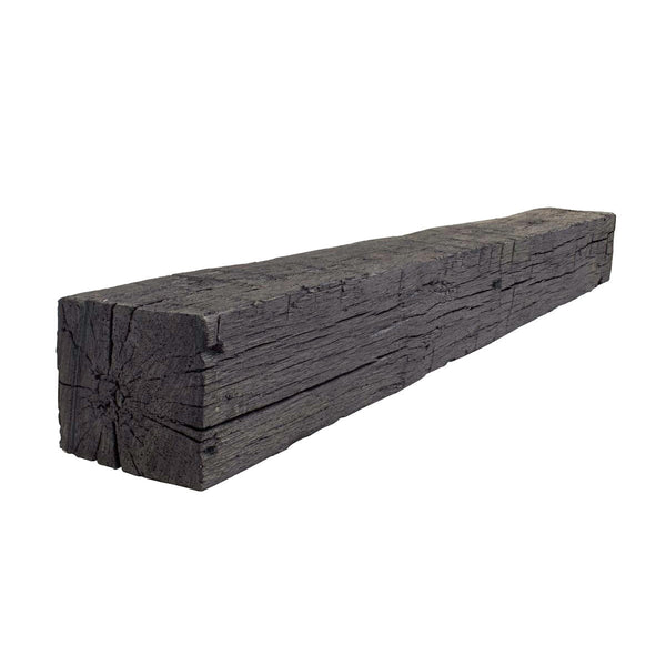 Tobacco – Eclipse non-combustible concrete mantel shelf with authentic barn timber look and bold charcoal finish