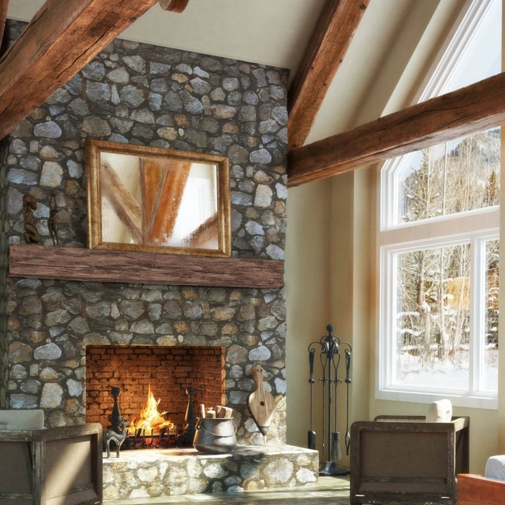 Tabacco Non-Combustible Concrete Mantel Shelf Maduro Finish - ExceptionalFire