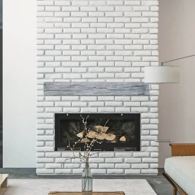 Tabaco Non-Combustible Concrete Mantel Shelf Weathered Grey Finish - ExceptionalFire