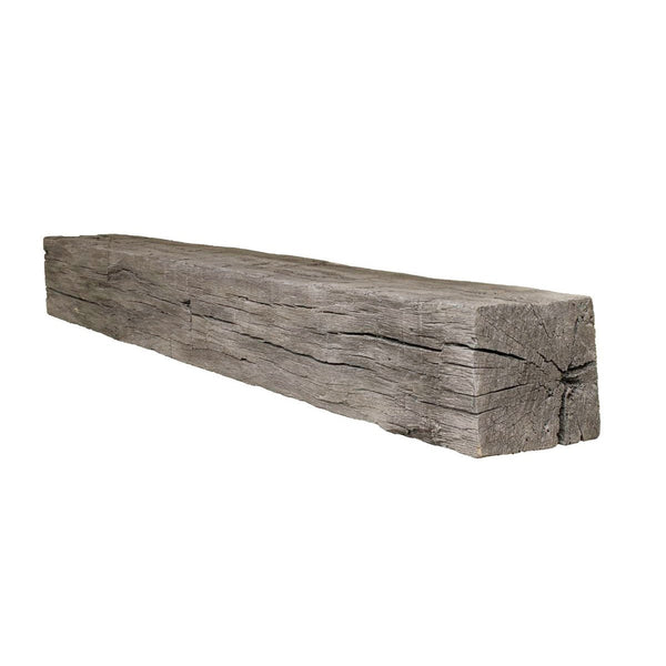 Tabaco non-combustible concrete mantel shelf with weathered grey barn timber finish and intricate details