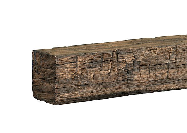 Tavern Timbered Beam Non-Combustible Mantel Shelf Fieldstone finish - ExceptionalFire