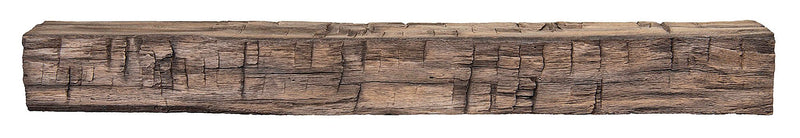 Tavern Timbered Beam Non-Combustible Mantel Shelf RIVER ROCK Finish - ExceptionalFire