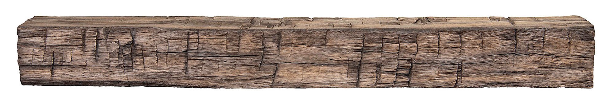 Tavern Timbered Beam Non-Combustible Mantel Shelf RIVER ROCK Finish - ExceptionalFire