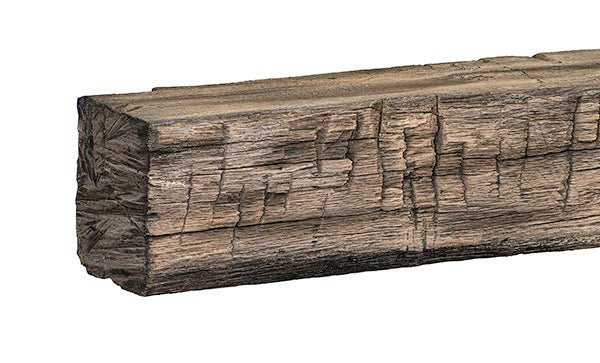 Tavern Timbered Beam Non-Combustible Mantel Shelf RIVER ROCK Finish - ExceptionalFire