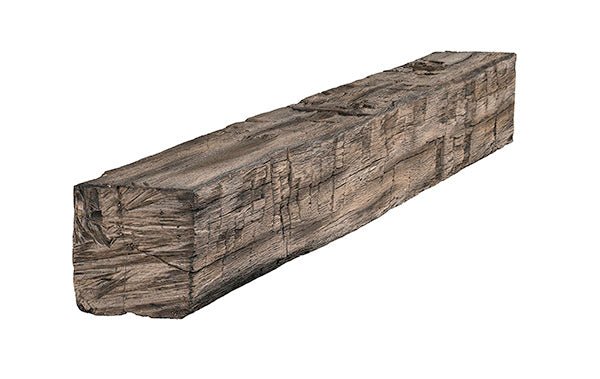 Tavern Timbered Beam Non-Combustible Mantel Shelf RIVER ROCK Finish - ExceptionalFire
