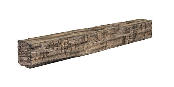 Tavern Timbered Beam Non-Combustible Mantel Shelf RIVER ROCK Finish - ExceptionalFire