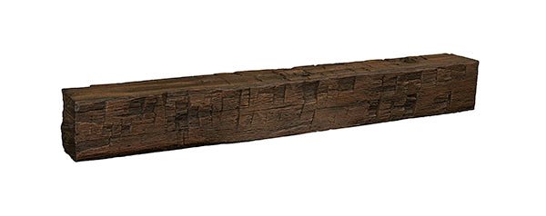 Tavern Timbered Beam Non-Combustible Mantel Shelf TOASTED RYE Finish - ExceptionalFire