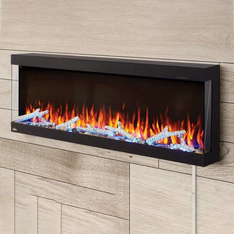 Trivista™ Pictura 60 three-sided electric fireplace with multicolor LED lighting and remote control