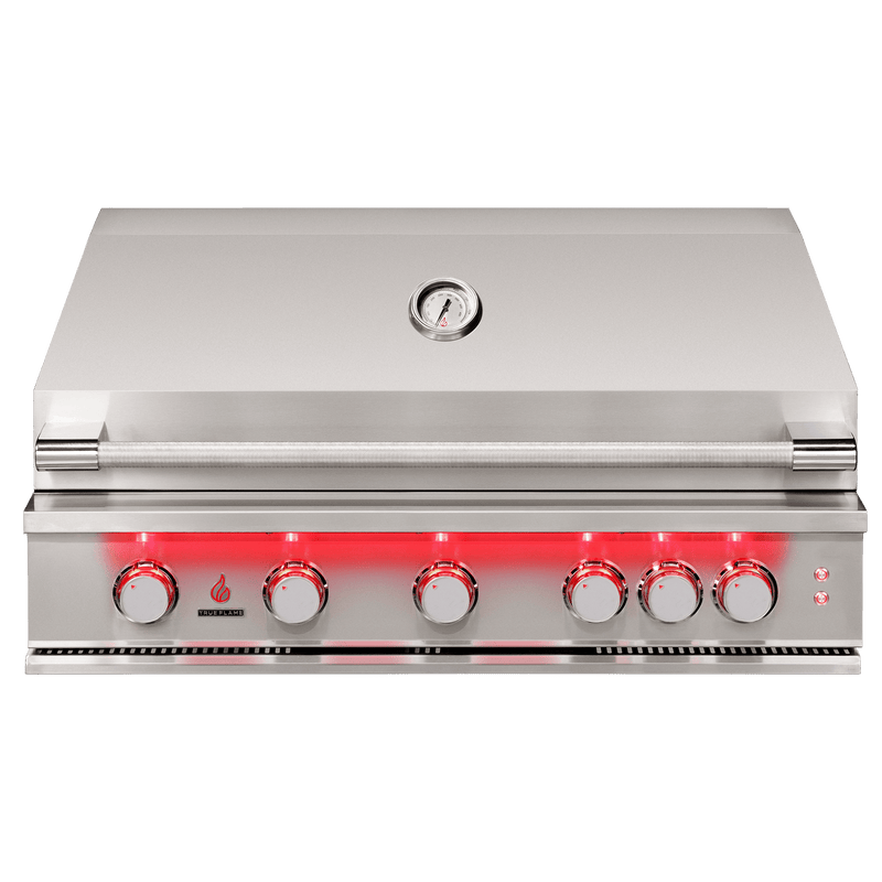 TrueFlame 40 Inch Built-In Stainless Steel Grill with LED lighting and heat zone separators