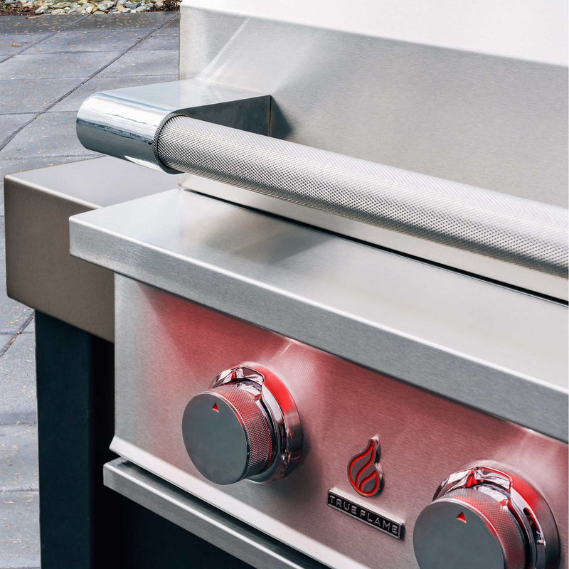TrueFlame 40 inch built-in stainless steel grill with illuminated control knobs and durable construction