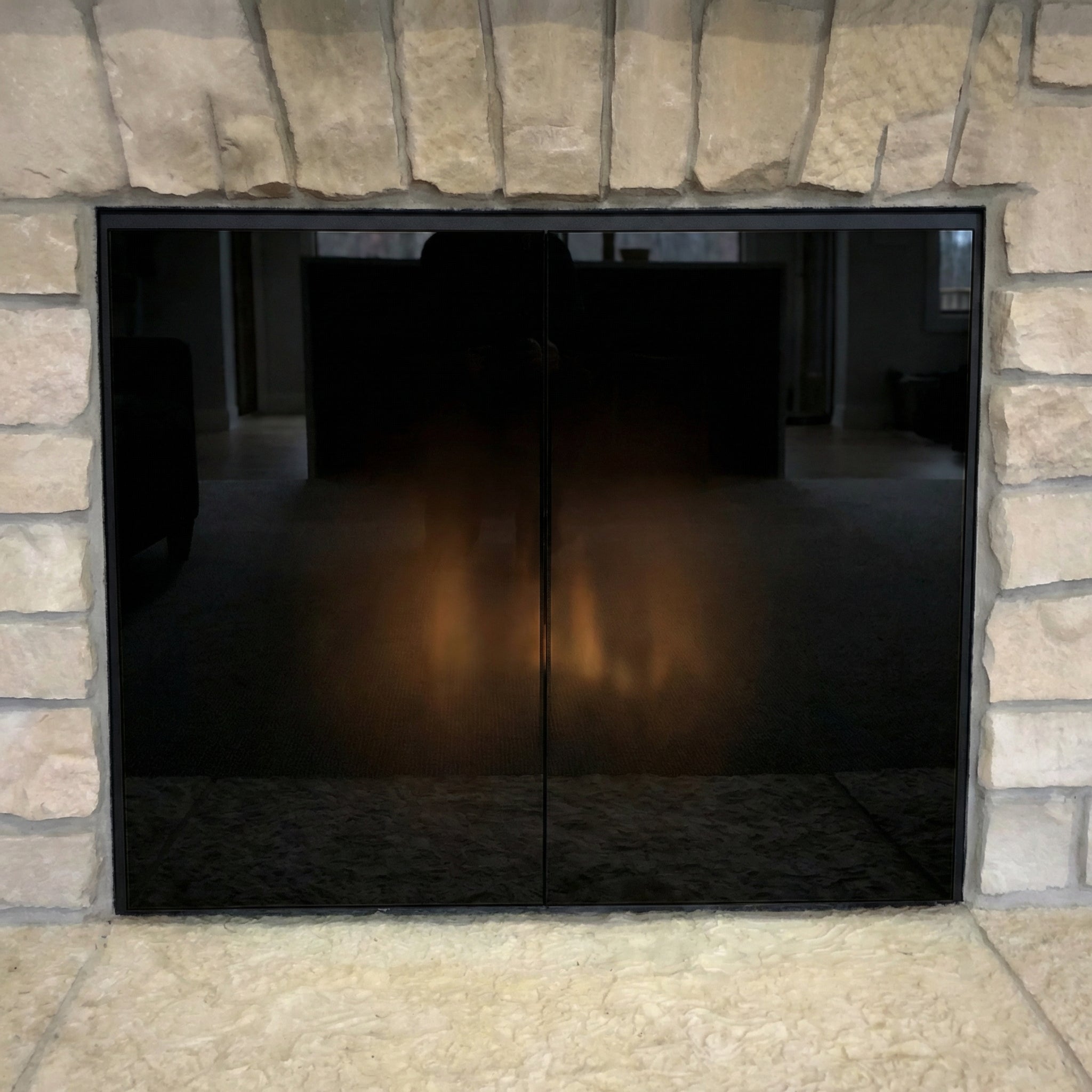 Odyssey - Masonry & Prefab Midnight Black Fireplace Glass Doors | Custom