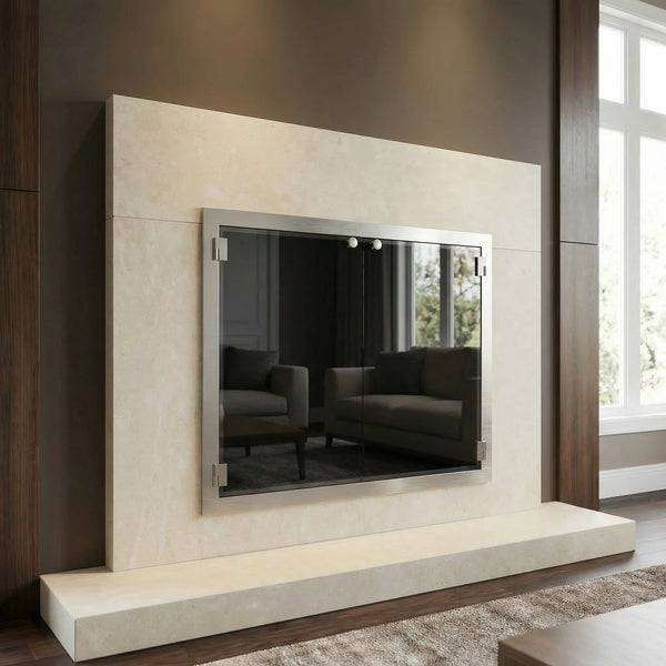 All Glass Steel Fireplace Glass Doors for Masonry and Zero Clearance, custom made with 5-year warranty