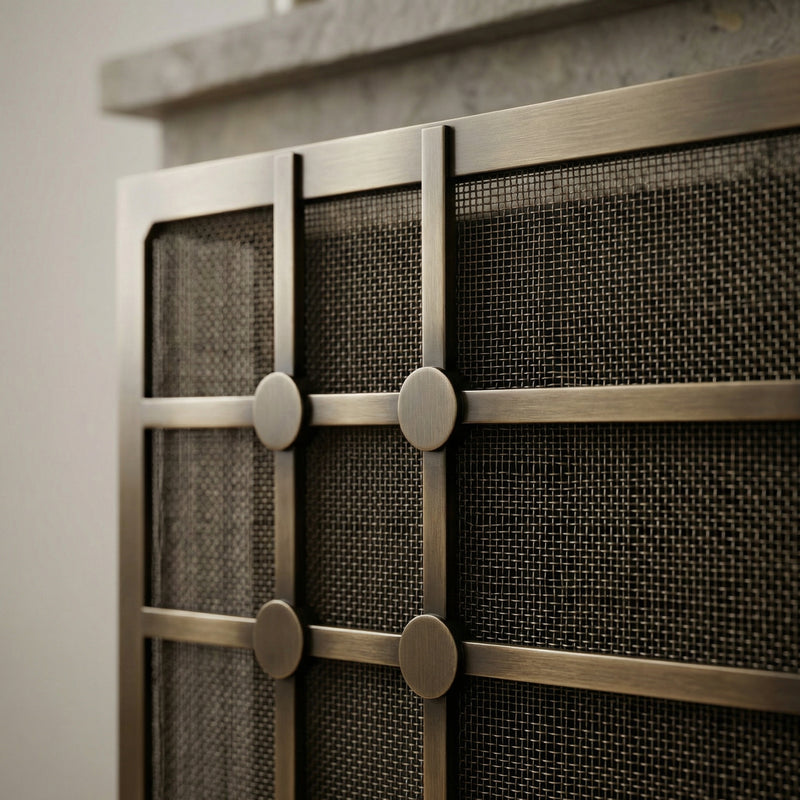 Free Standing Fireplace Screen Handmade to Fit | Axis