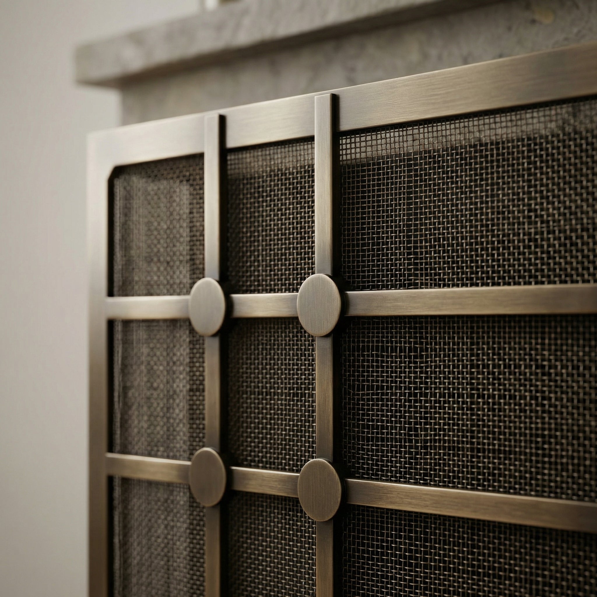 Free Standing Fireplace Screen Handmade to Fit | Axis