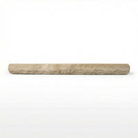 Rockface Stone Mantel Shelf Turfway Tan non-combustible concrete Burncrete finish close-up