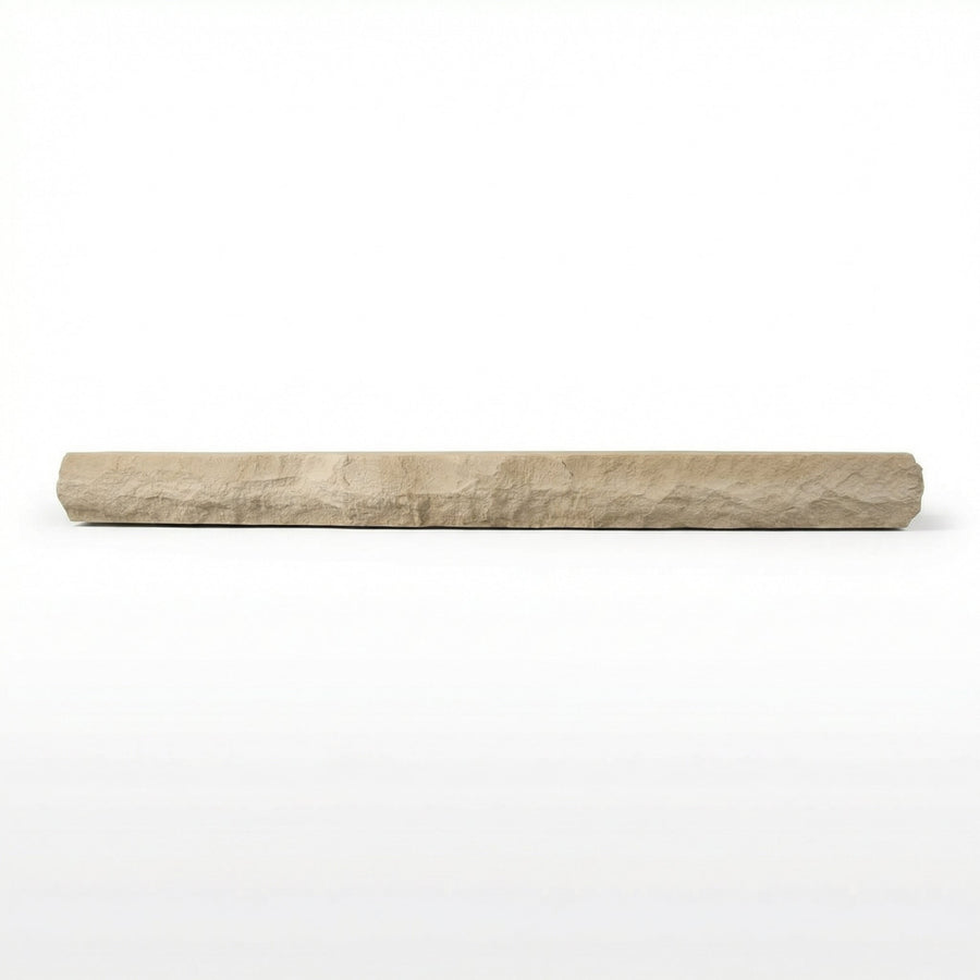 Rockface Stone Non-Combustible Concrete Mantel Shelf Turfway Tan Finish