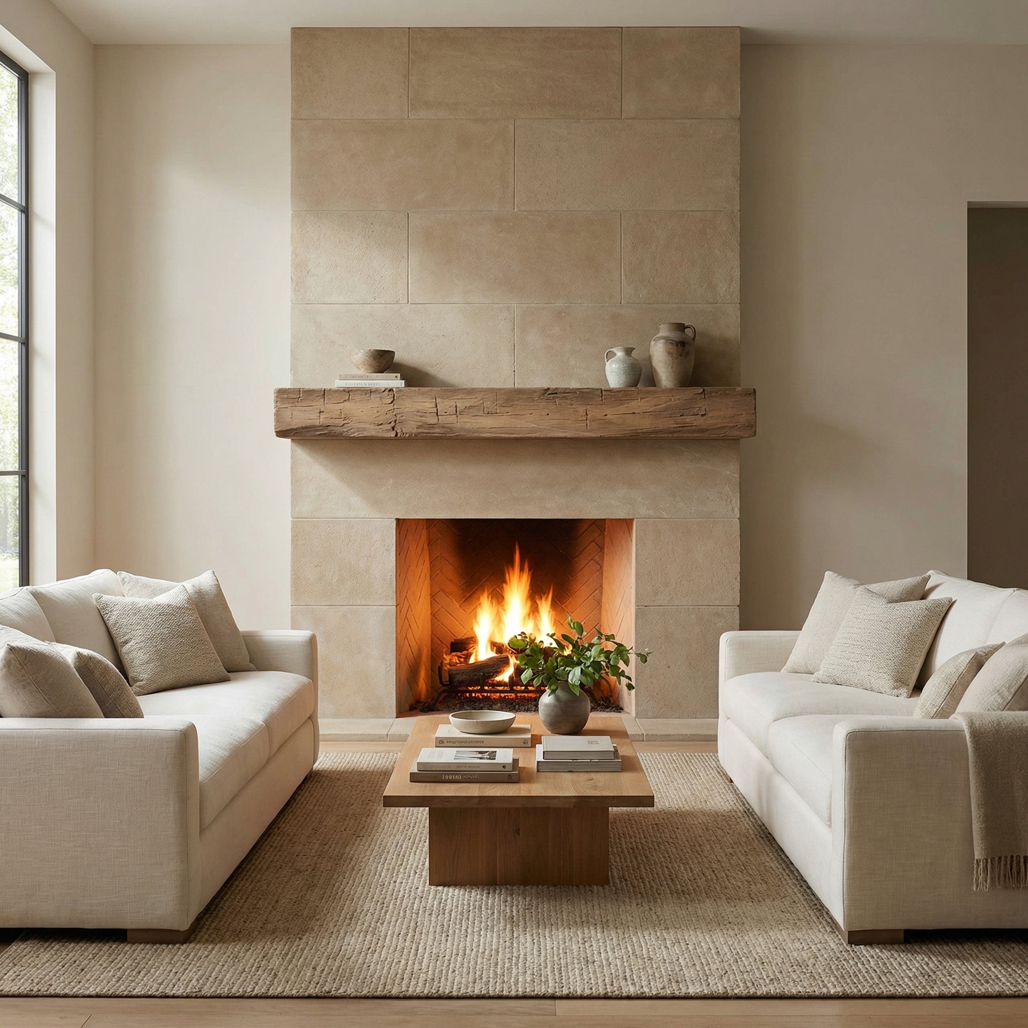 Hayloft Non-Combustible Concrete Mantel Shelf Pale Honey Finish