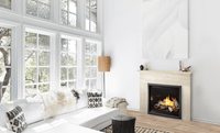 Heat & Glo 8KX 42 Direct Vent Traditional Gas Fireplace (Black Glass Interior, Birch Logs) | Model 8KX-BL-BIR