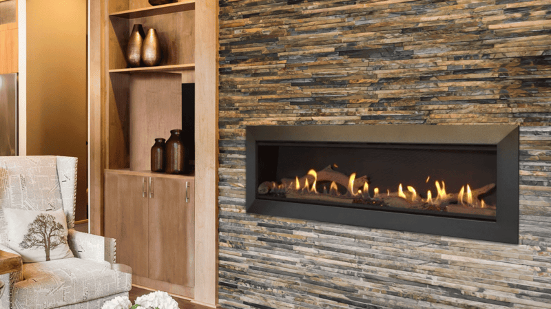 Majestic Echelon II Series gas fireplace product shot with flame