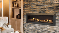 Majestic Echelon II Series gas fireplace product shot with flame