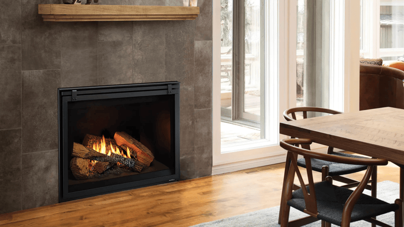 Heat & Glo 6KL 36 Direct Vent Traditional Gas Fireplace (Liquid Propane, Tranquil Greige Herringbone Interior) | Model 6KL-LP-TG