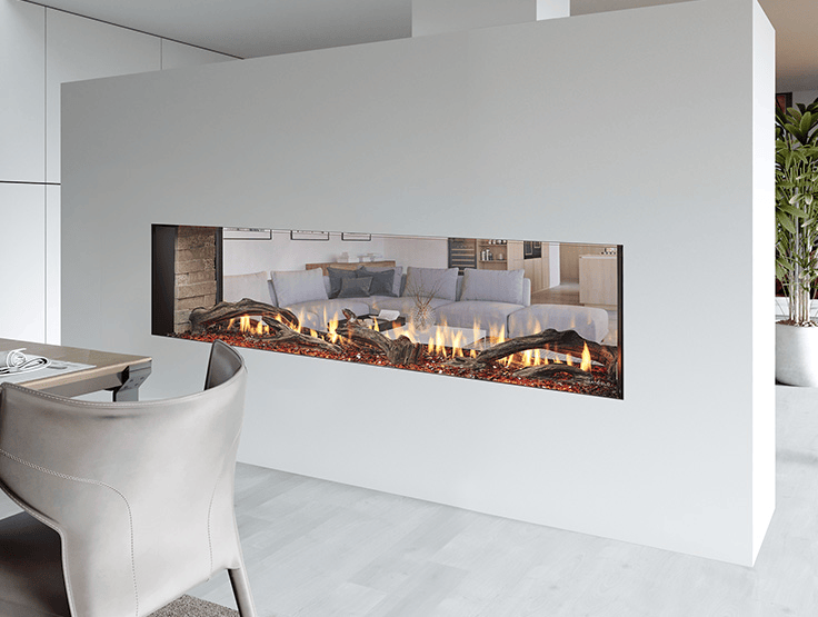 Heat & Glo Primo II 48 See-Through Direct Vent Linear Gas Fireplace | Model PRIMO-II-48ST