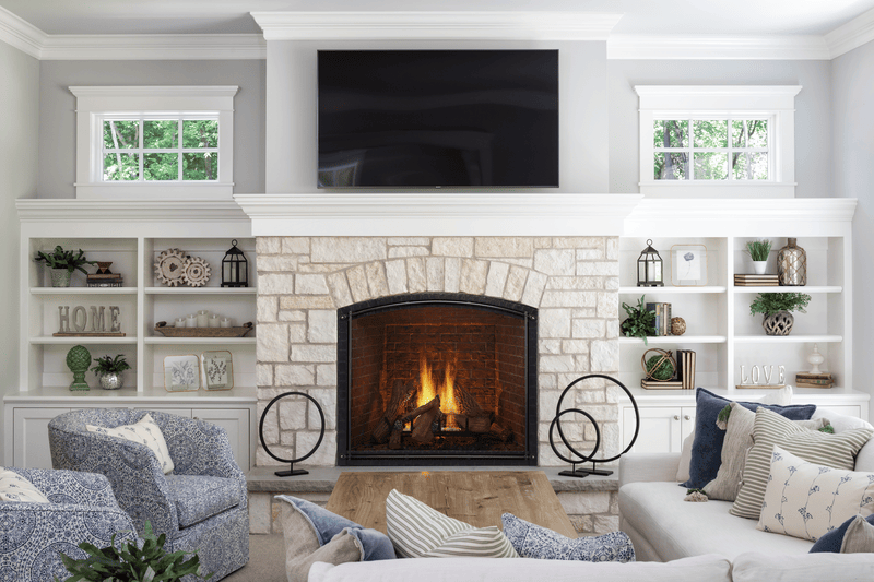Heat & Glo True 42 Direct Vent Traditional Gas Fireplace (Black Glass Interior) | Model TRUE-42G-IFT