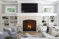Heat & Glo True 42 Direct Vent Traditional Gas Fireplace (Tranquil Greige Herringbone Interior) | Model TRUE-42TG-IFT