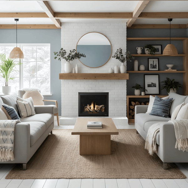 Heat & Glo SlimLine 3X 28" Direct Vent Gas Fireplace (Tranquil Greige Interior) | Model SL-3X-IFT-TG
