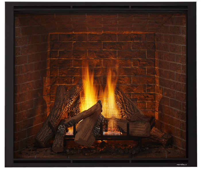 Heat & Glo True 36 Direct Vent Traditional Gas Fireplace (Tranquil Greige Herringbone Interior) | Model TRUE-36TG-IFT